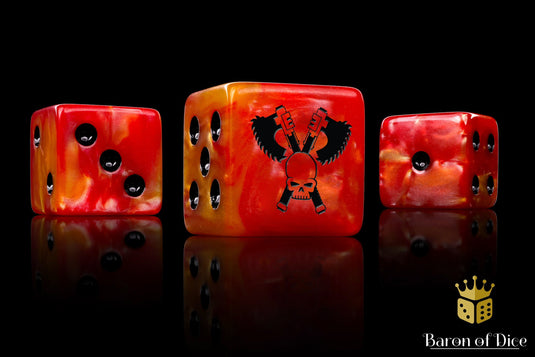 Skull Grinders Dice - Fiery Hell