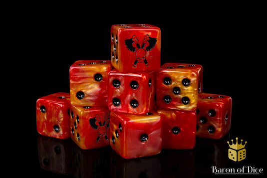 Skull Grinders Dice - Fiery Hell