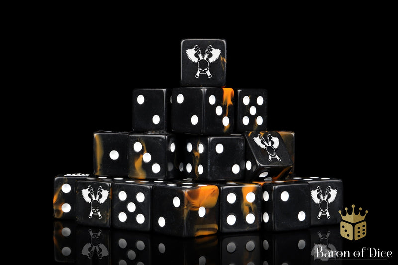 Load image into Gallery viewer, Skull Grinders Dice - Black Lava
