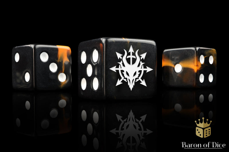 Load image into Gallery viewer, Devil Dragon Dice - Black Lava
