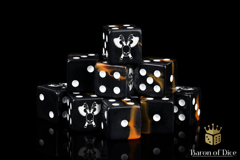 Load image into Gallery viewer, Skull Grinders Dice - Black Lava
