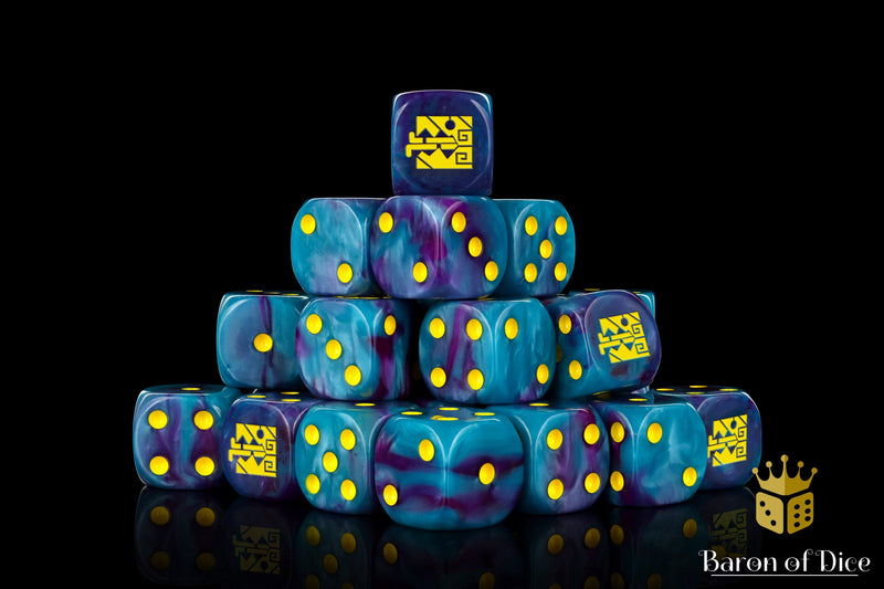 Load image into Gallery viewer, Aztec Lizard Dice - Turquoise
