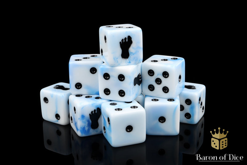 Load image into Gallery viewer, Giant Footprint Dice - White Ice
