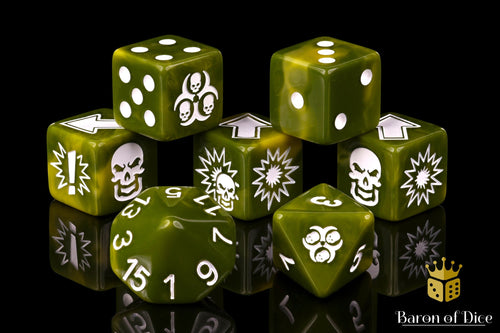 Diseased - Bloody Football Dice (Set of 7)