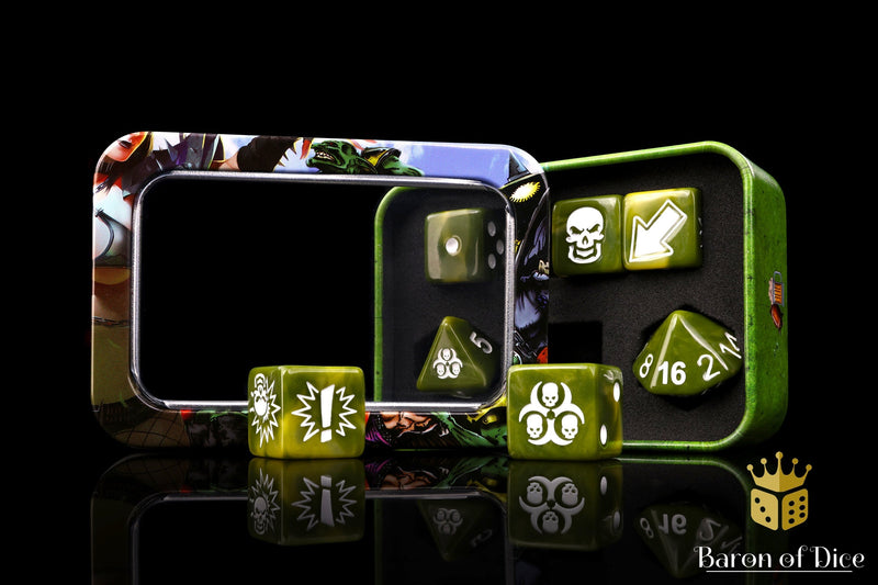 Load image into Gallery viewer, Diseased - Bloody Football Dice (Set of 7)
