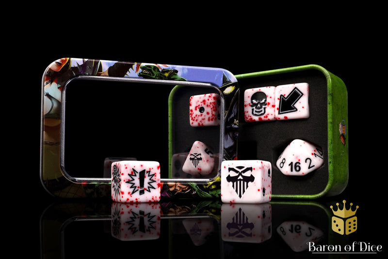 Load image into Gallery viewer, Murderous - Bloody Football Dice (Set of 7)
