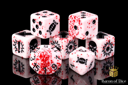 Murderous - Bloody Football Dice (Set of 7)