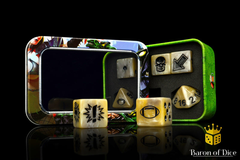 Load image into Gallery viewer, Bone - Bloody Football Dice (Set of 7)
