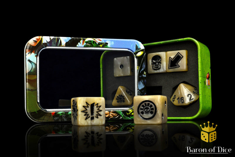 Load image into Gallery viewer, Bone - Bloody Football Dice (Set of 7)
