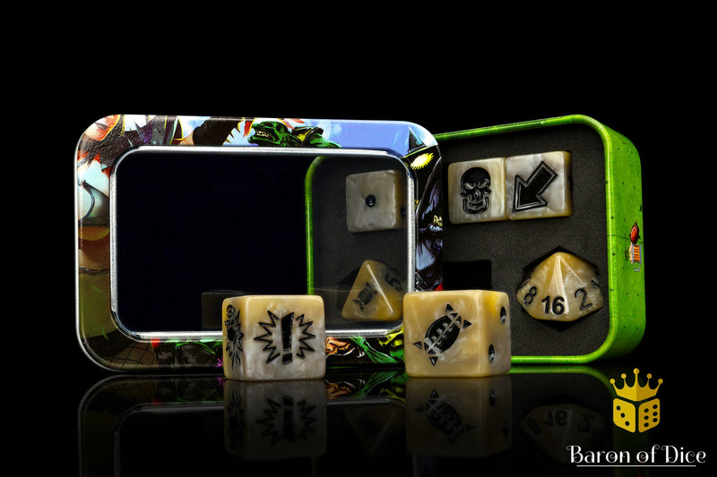 Load image into Gallery viewer, Bone - Bloody Football Dice (Set of 7)
