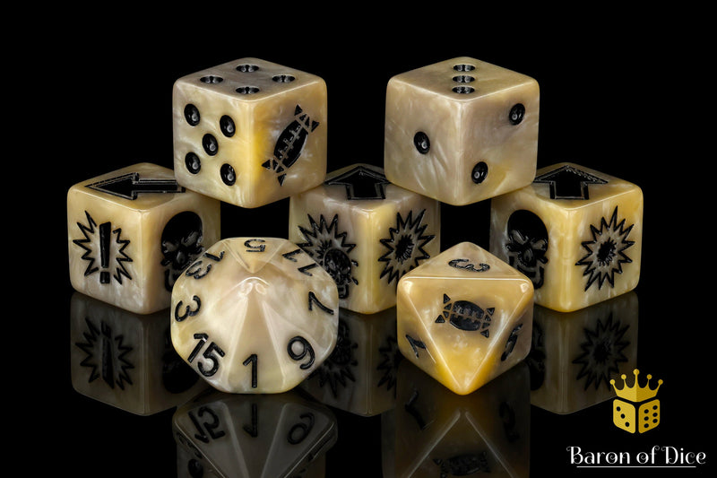 Load image into Gallery viewer, Bone - Bloody Football Dice (Set of 7)
