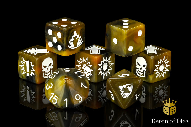 Load image into Gallery viewer, Glorious Ale - Bloody Football Dice (Set of 7)
