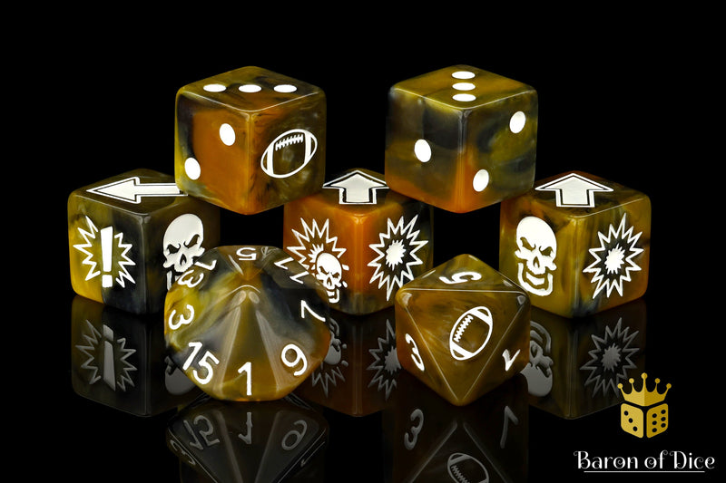 Load image into Gallery viewer, Glorious Ale - Bloody Football Dice (Set of 7)
