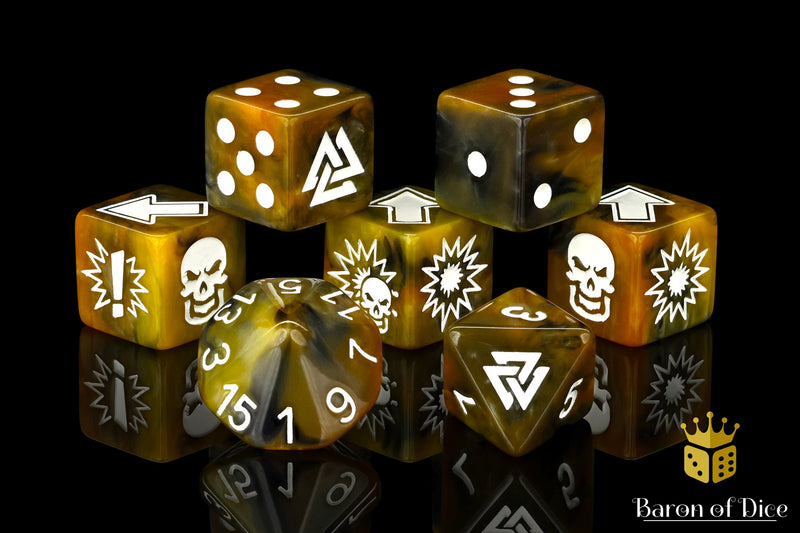 Load image into Gallery viewer, Glorious Ale - Bloody Football Dice (Set of 7)
