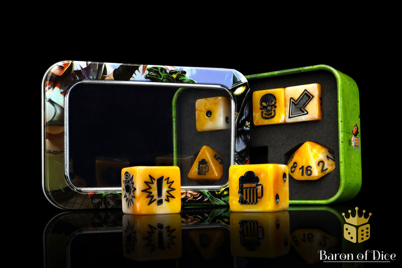 Load image into Gallery viewer, Go for Gold - Bloody Football Dice (Set of 7)
