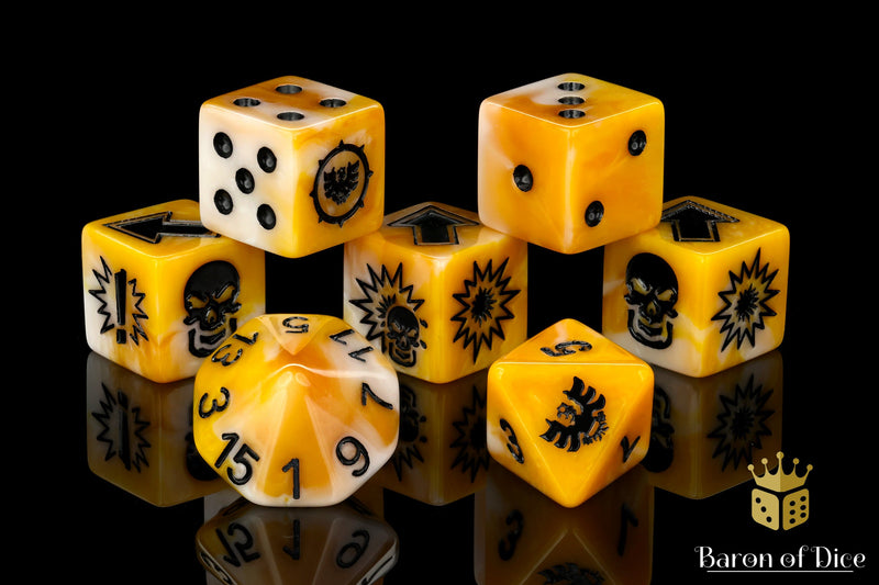 Load image into Gallery viewer, Go for Gold - Bloody Football Dice (Set of 7)
