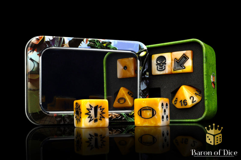 Load image into Gallery viewer, Go for Gold - Bloody Football Dice (Set of 7)
