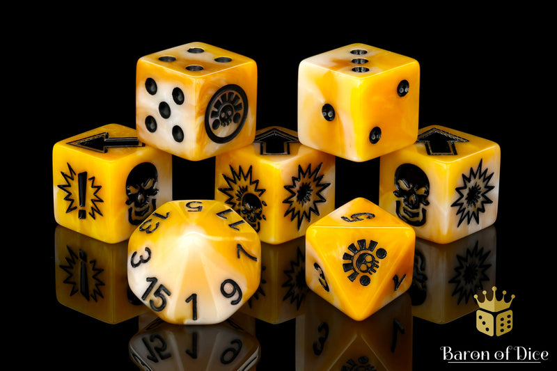 Load image into Gallery viewer, Go for Gold - Bloody Football Dice (Set of 7)
