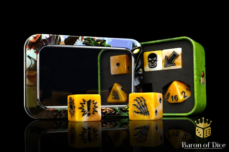 Load image into Gallery viewer, Go for Gold - Bloody Football Dice (Set of 7)
