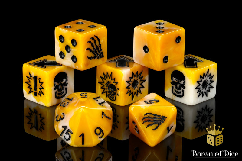 Load image into Gallery viewer, Go for Gold - Bloody Football Dice (Set of 7)
