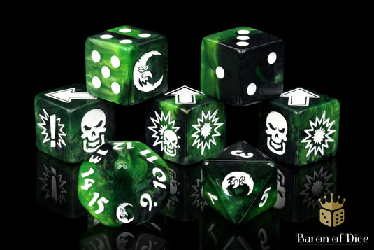 Warp Green - Bloody Football Dice (Set of 7)