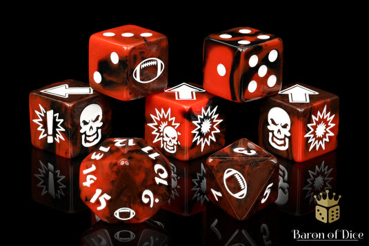 Chaos Red - Bloody Football Dice (Set of 7)