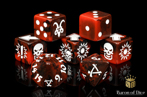 Chaos Red - Bloody Football Dice (Set of 7)