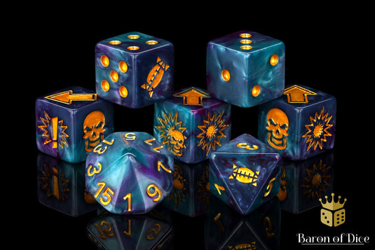 Tanzanite - Bloody Football Dice (Set of 7)