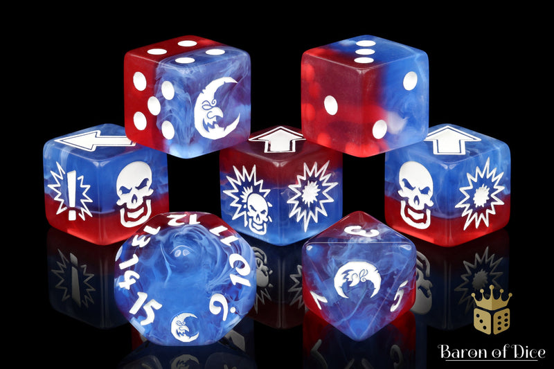 Load image into Gallery viewer, Revolution - Bloody Football Dice (Set of 7)
