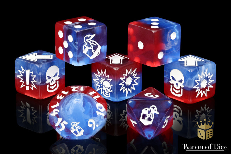 Load image into Gallery viewer, Revolution - Bloody Football Dice (Set of 7)
