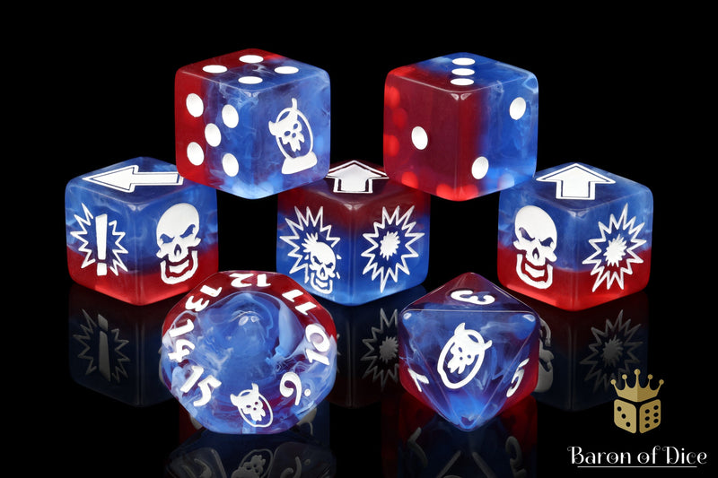 Load image into Gallery viewer, Revolution - Bloody Football Dice (Set of 7)
