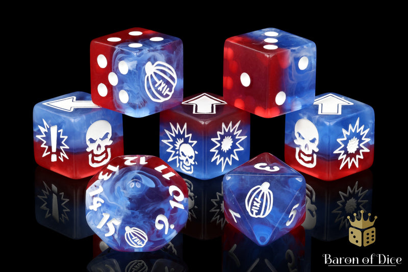 Load image into Gallery viewer, Revolution - Bloody Football Dice (Set of 7)
