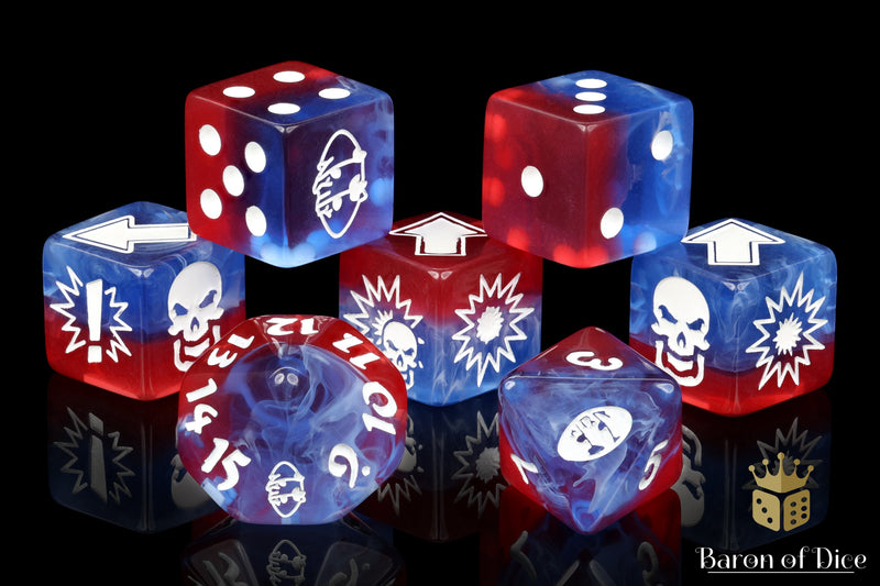 Load image into Gallery viewer, Revolution - Bloody Football Dice (Set of 7)
