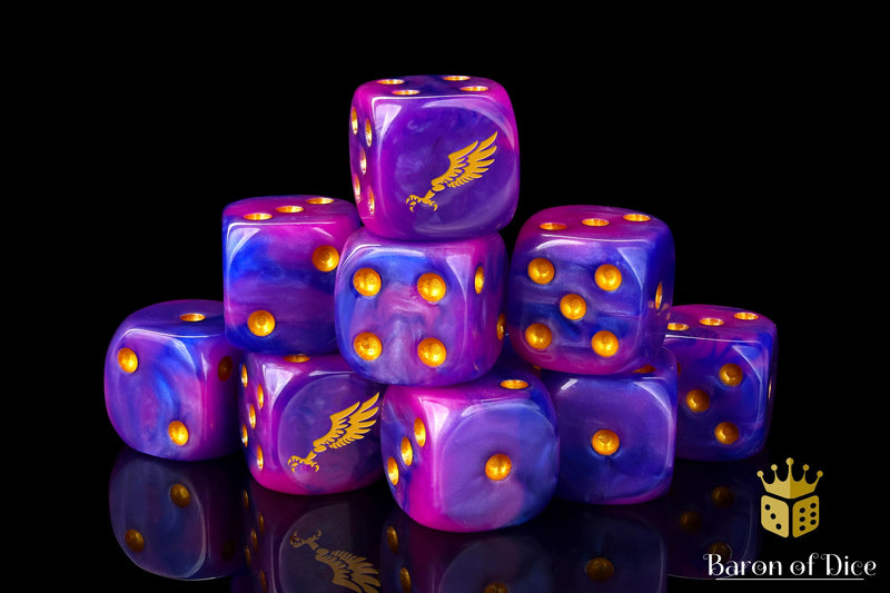 Load image into Gallery viewer, Children Of Profligacy Dice - Gold Inlay
