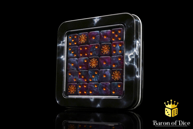 Load image into Gallery viewer, Cult of Knowledge Dice - Teal &amp; Purple
