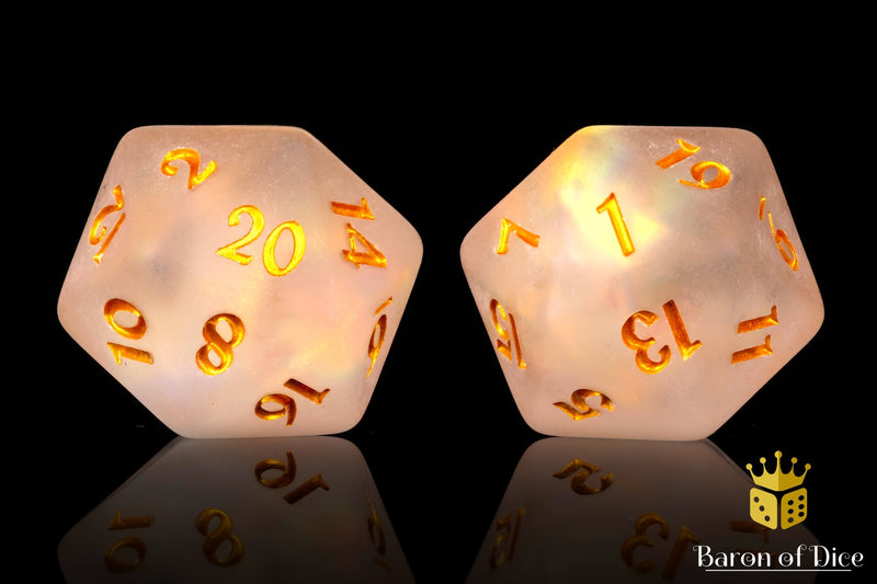 Load image into Gallery viewer, Frosted Gold Single D20
