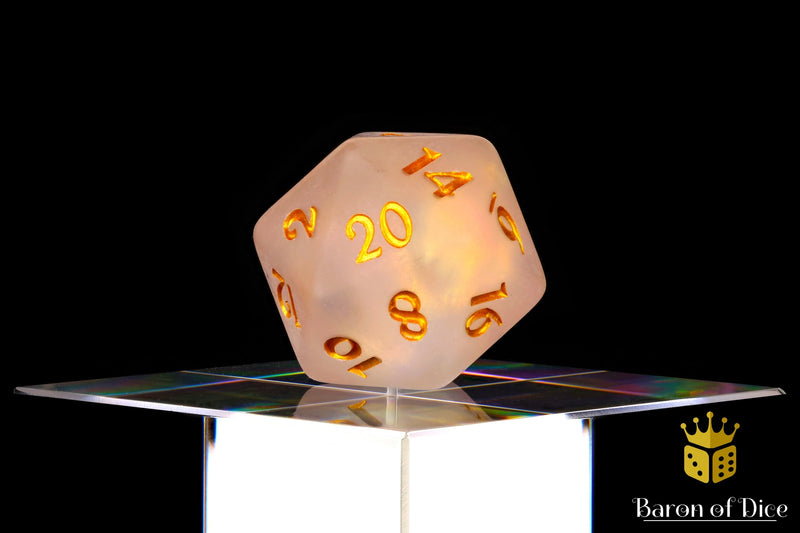 Load image into Gallery viewer, Frosted Gold Single D20
