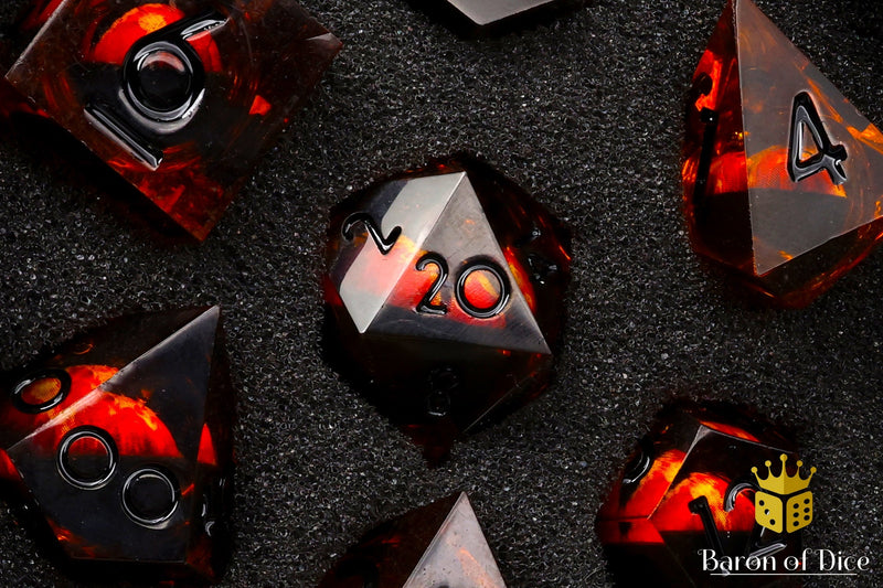 Load image into Gallery viewer, Evil Eye Liquid Core RPG Dice Set - 7 Pieces
