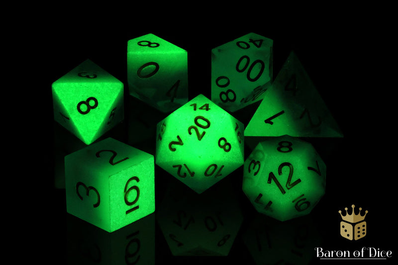 Load image into Gallery viewer, Blue Water Sharp Edge RPG Dice Set - 7 Pieces
