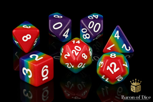 Rainbow RPG Dice Set - 7 Pieces