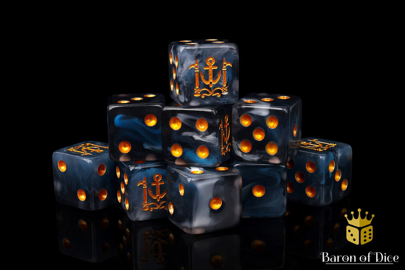 Load image into Gallery viewer, Golden Dockyard Dice
