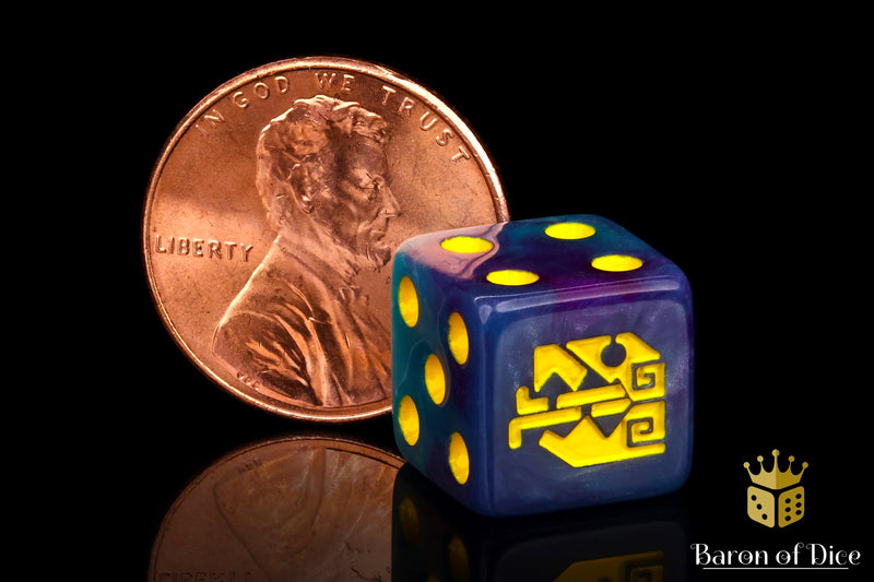 Load image into Gallery viewer, Aztec Lizard Dice - Turquoise
