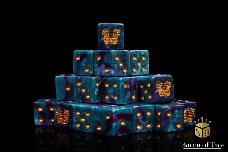 Load image into Gallery viewer, Mayan Lizard Dice
