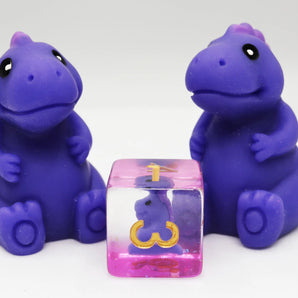 Purple T-rex RPG Inclusion Dice Set 