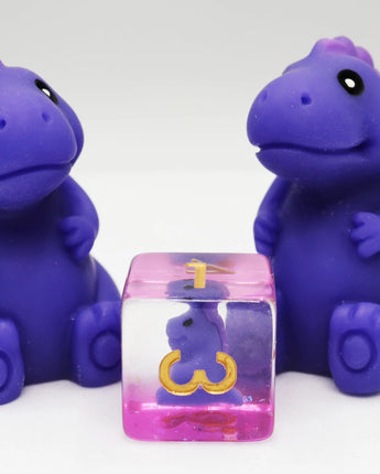 Purple T-rex RPG Inclusion Dice Set 