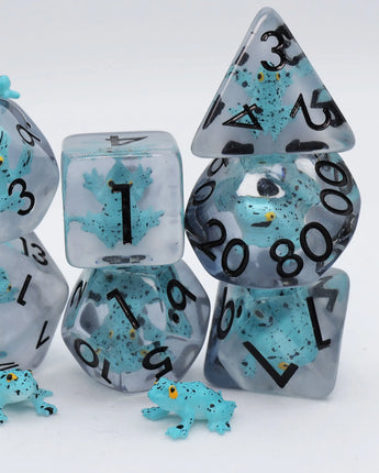Blue Poison Frog RPG Dice Set 