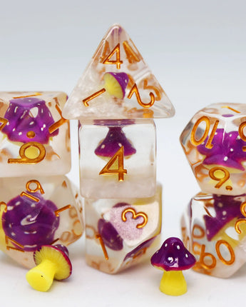 Purple Mushroom RPG Dice Set 