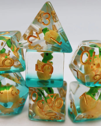 Green Dragon Hatchlings RPG Dice Set 
