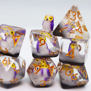 Purple Owl RPG Dice Set 