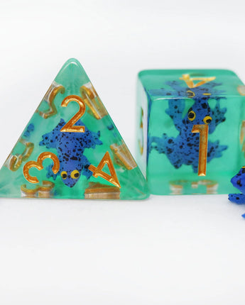 Dark Blue Frog RPG Inclusion Dice Set 